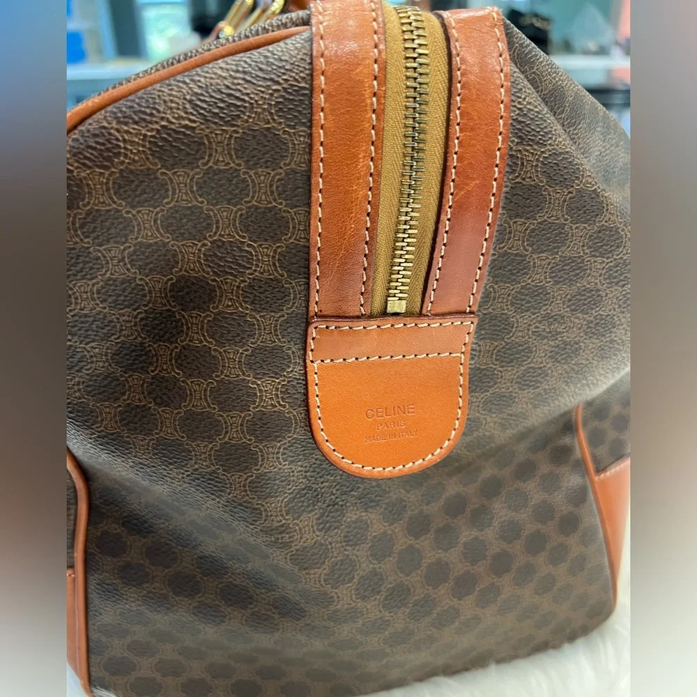 🔥Vintage Céline Macadam Travel Duffle – Pristine, Authenticated, Collector’s Gem - Picture 7 of 14